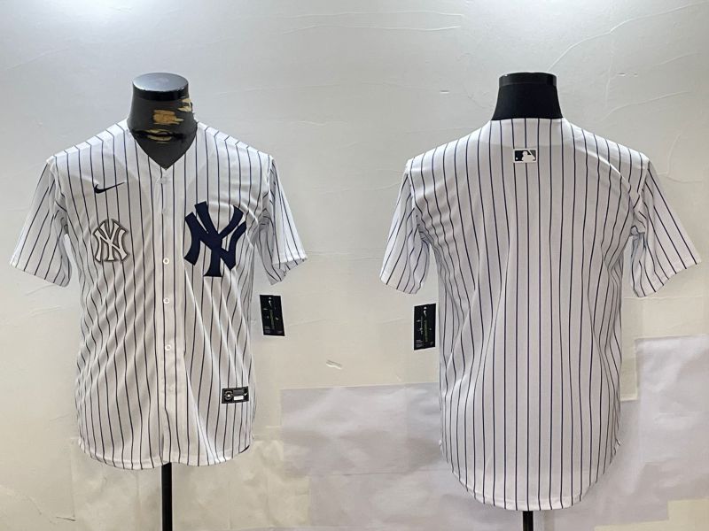 Men New York Yankees Blank White stripe Game 2024 Nike MLB Jersey style 102719->new york yankees->MLB Jersey